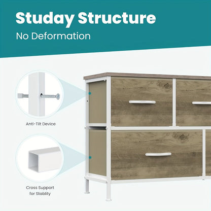 5-Drawer Wide Dresser, Clothing Storage Organizer for Organized Everyday Storage detail image