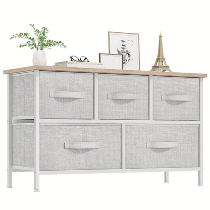 5-Drawer Wide Dresser, Clothing Storage Organizer for Organized Everyday Storage detail image - detail view 3