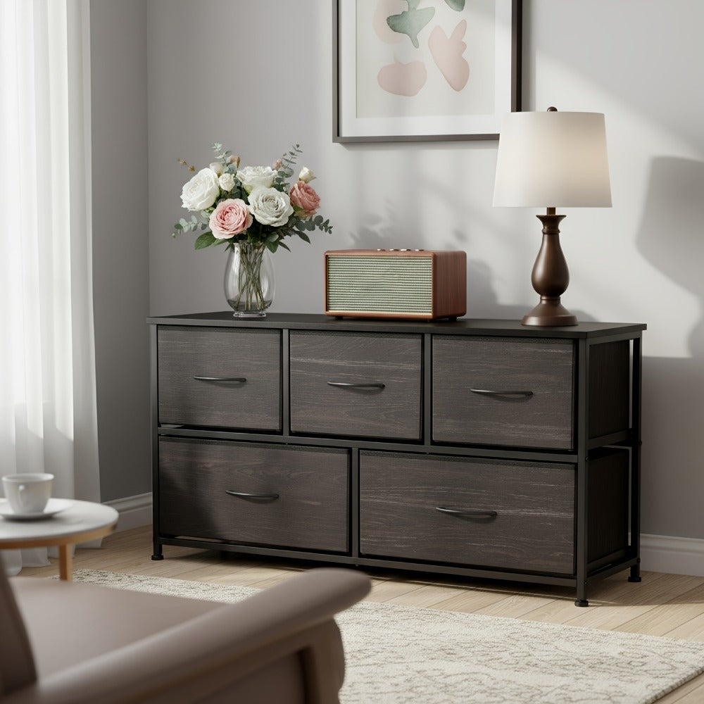 5-Drawer Wide Dresser, Clothing Storage Organizer for Organized Everyday Storage detail image - detail view 7