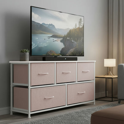 5-Drawer Wide Dresser, Clothing Storage Organizer for Organized Everyday Storage detail image - detail view 8