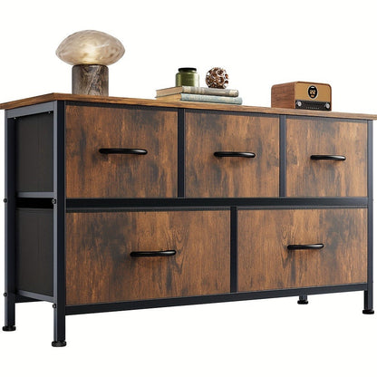 5-Drawer Wide Dresser with Multiple Color Options, Drawer Storage Cabinet detail image - detail view 11
