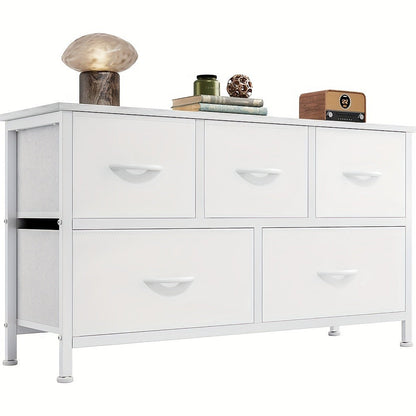 5-Drawer Wide Dresser with Multiple Color Options, Drawer Storage Cabinet detail image - detail view 12