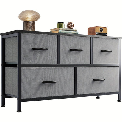 5-Drawer Wide Dresser with Multiple Color Options, Drawer Storage Cabinet detail image - detail view 5