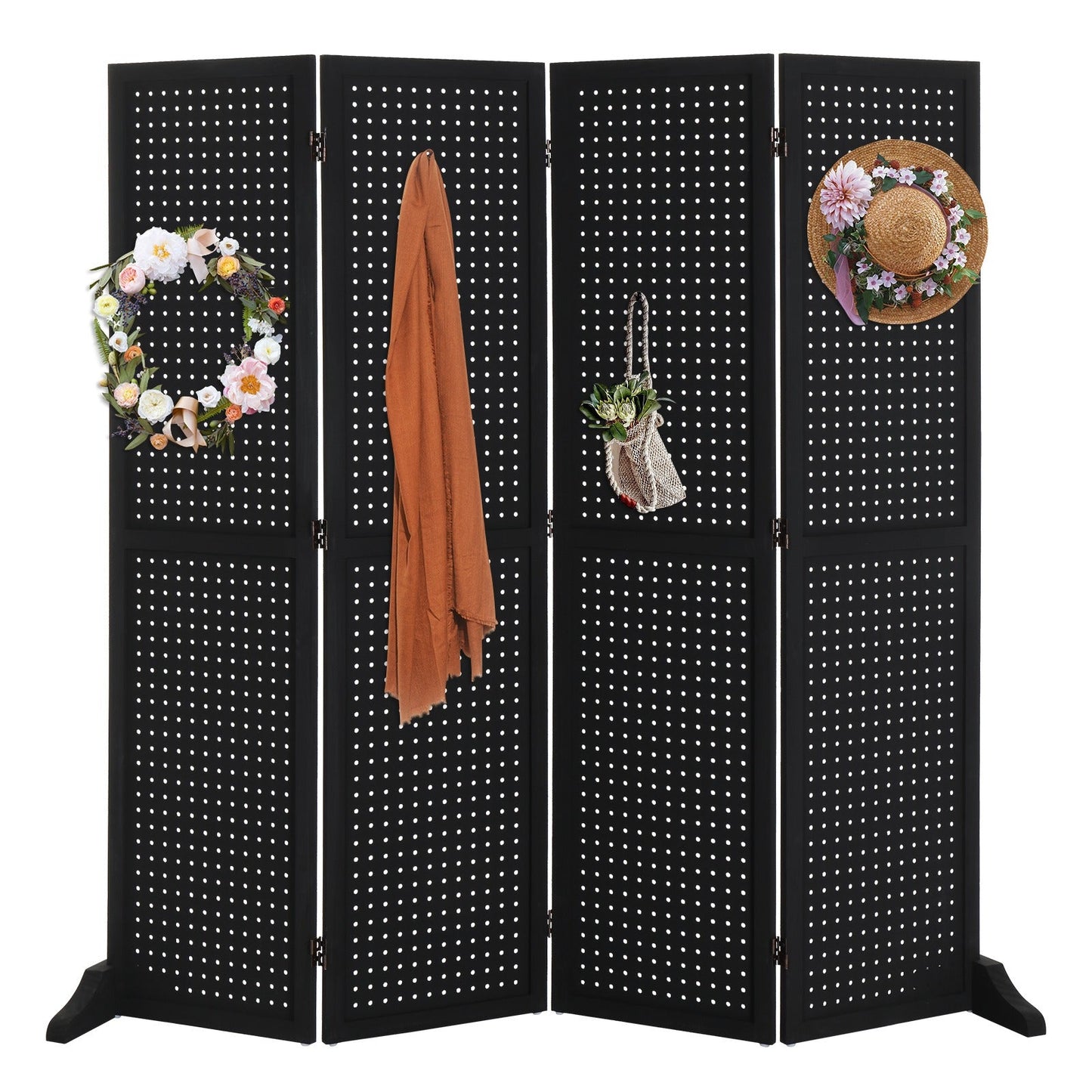 Room Divider shown in the Black, With Base option