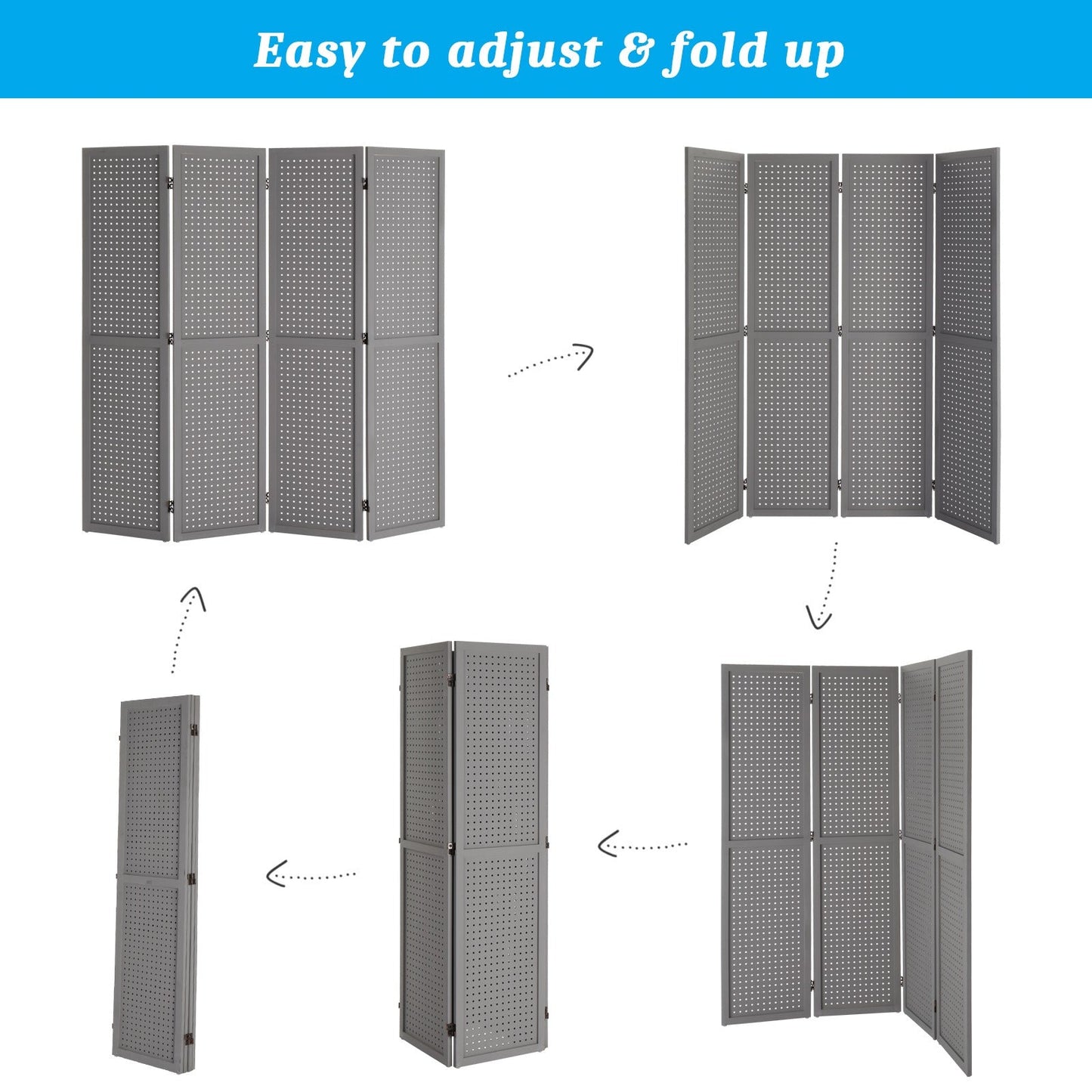 5-Foot Freestanding Room Divider with Added Privacy for Privacy and Space Definition detail image - detail view 24