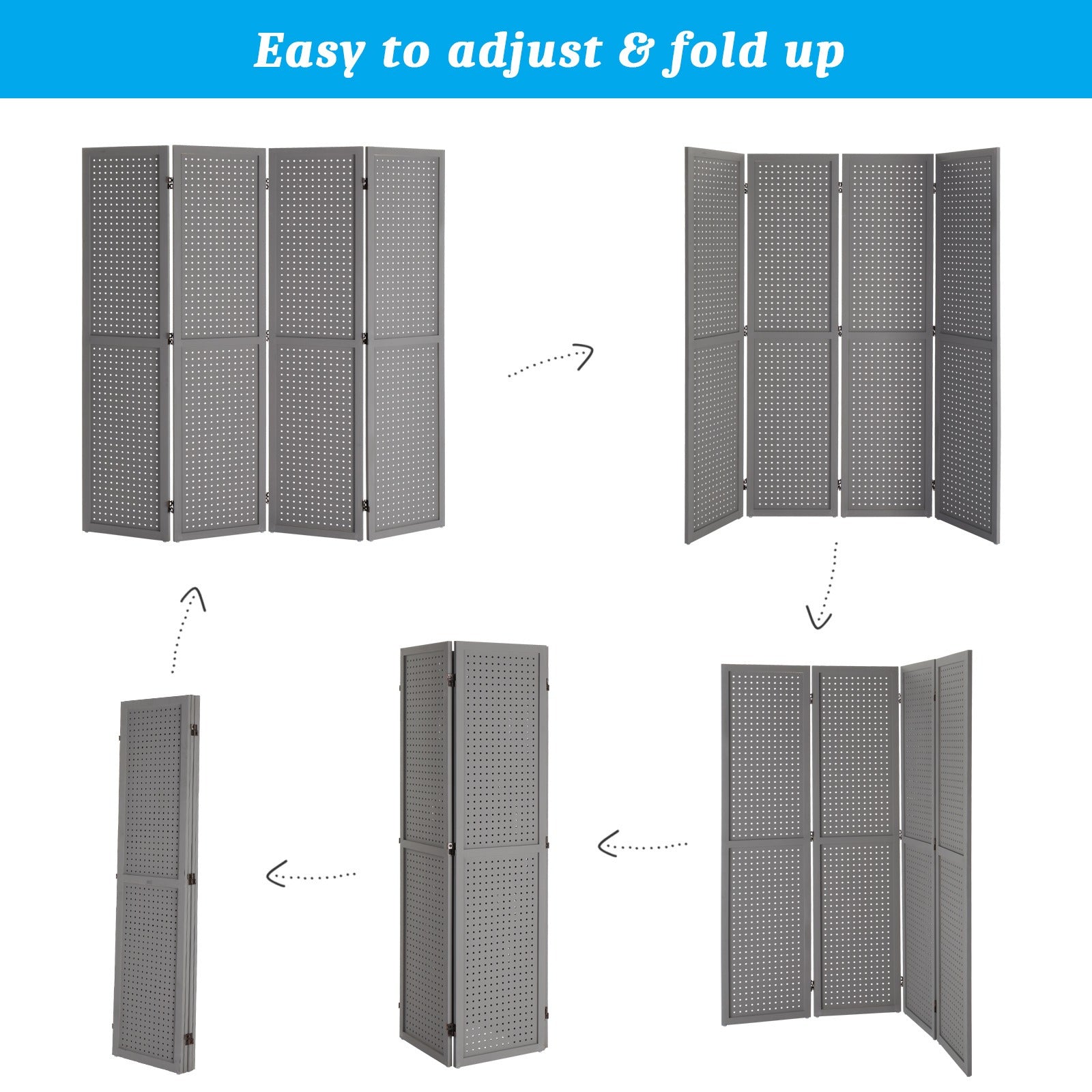 5-Foot Freestanding Room Divider with Added Privacy for Privacy and Space Definition detail image - detail view 24