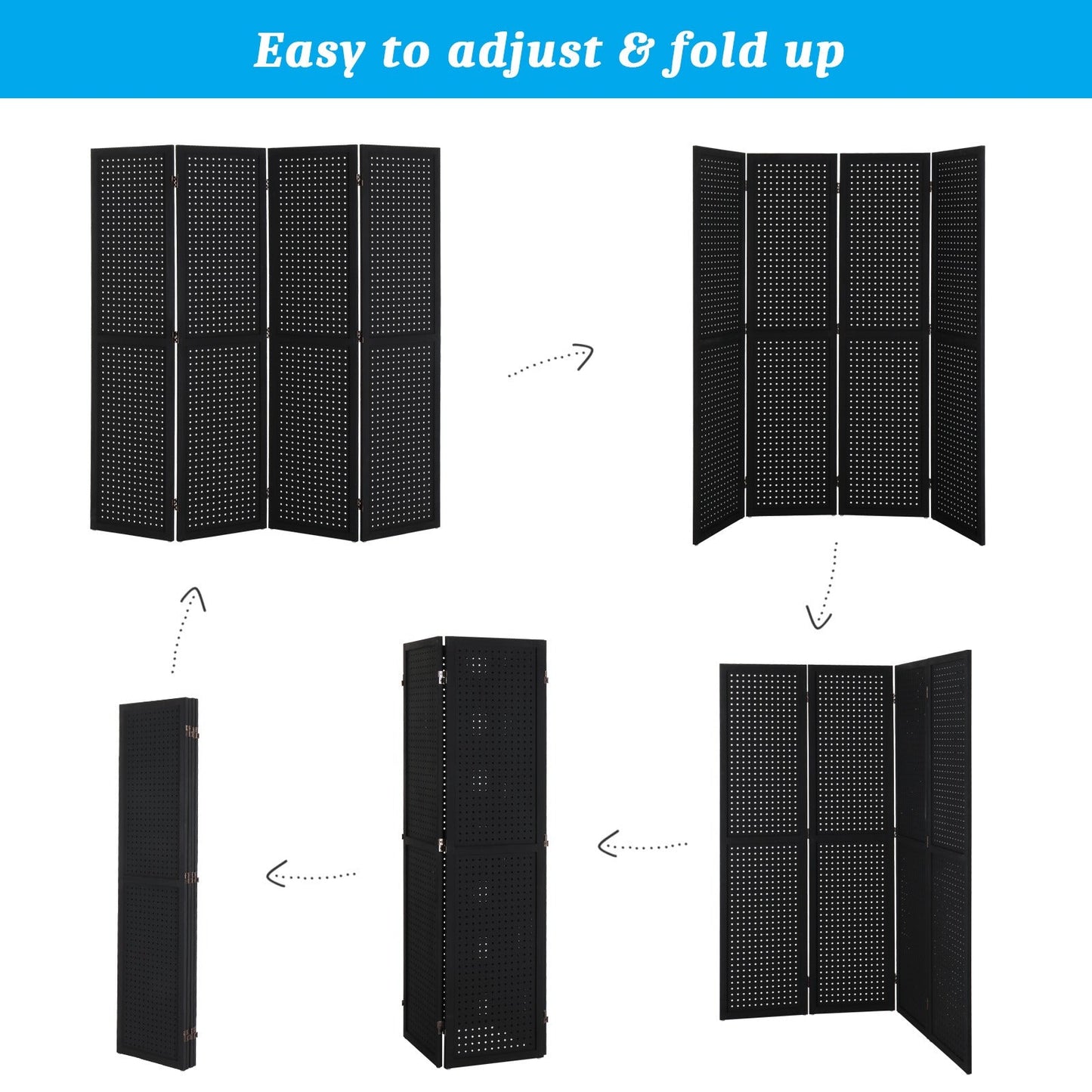 5-Foot Freestanding Room Divider with Added Privacy for Privacy and Space Definition detail image - detail view 40
