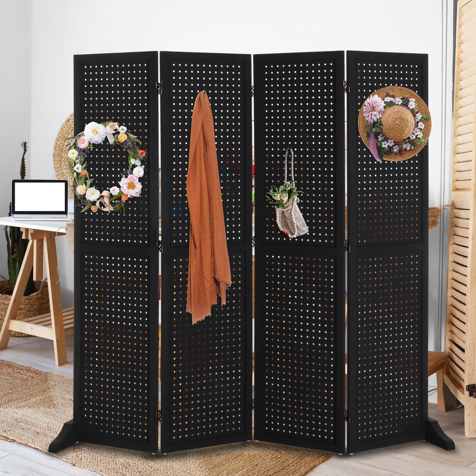 5-Foot Freestanding Room Divider with Added Privacy for Privacy and Space Definition detail image - detail view 43