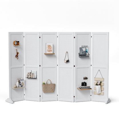 Room Divider shown in the White, 6 Panel with Base option