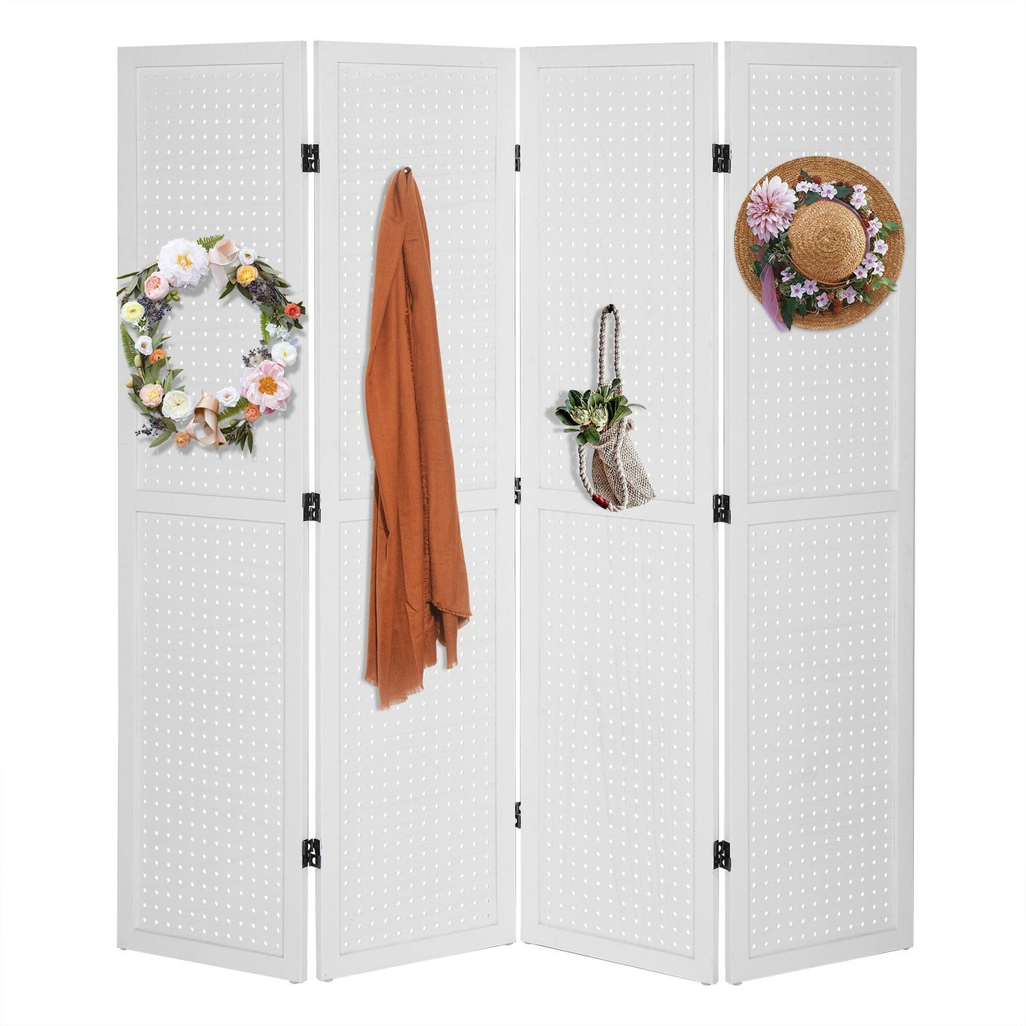 Room Divider shown in the White, Without Base option