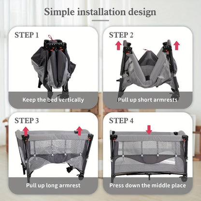 5-in-1 Foldable Baby Bassinet with Hidden Storage for Kids' Room detail image - detail view 5
