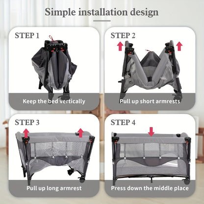 5-in-1 Foldable Baby Bassinet with Hidden Storage for Kids' Room detail image - detail view 8