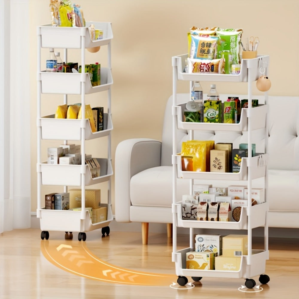 5-Layer Shoe Rack with Rolling Wheels for Organized Everyday Storage detail image - detail view 10