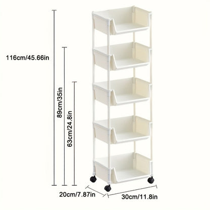 5-Layer Shoe Rack with Rolling Wheels for Organized Everyday Storage detail image - detail view 4