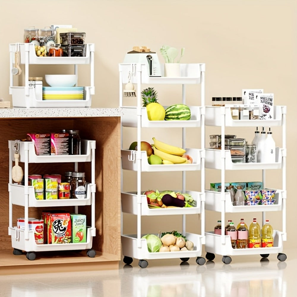 Shoe Rack, 3 4 5 Layer with Wheels Hooks Storage Rack Organizer for Entryway Bedroom shown in the main product view