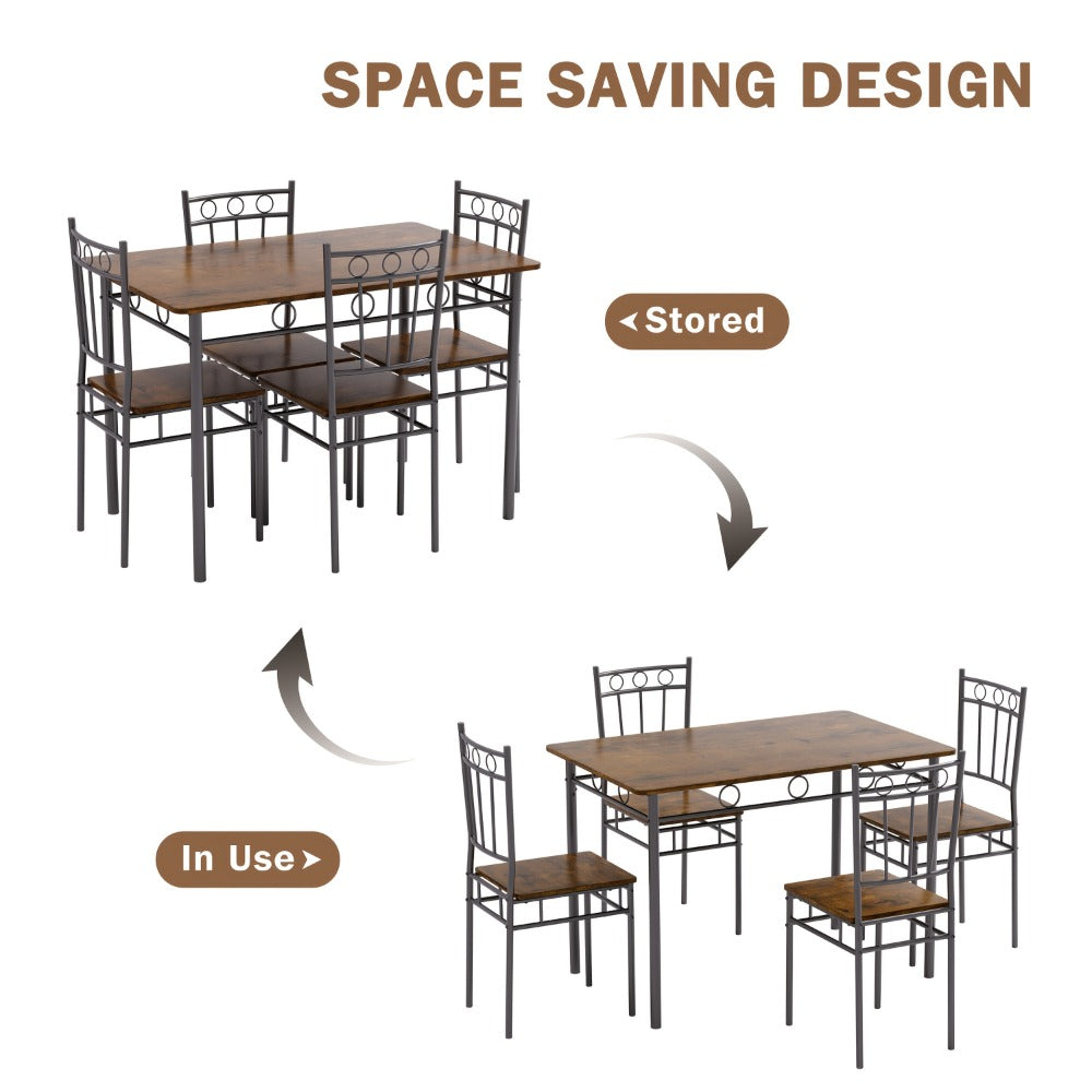 5-Piece Dining Table Set with Multiple Color Options for Kitchen detail image - detail view 8