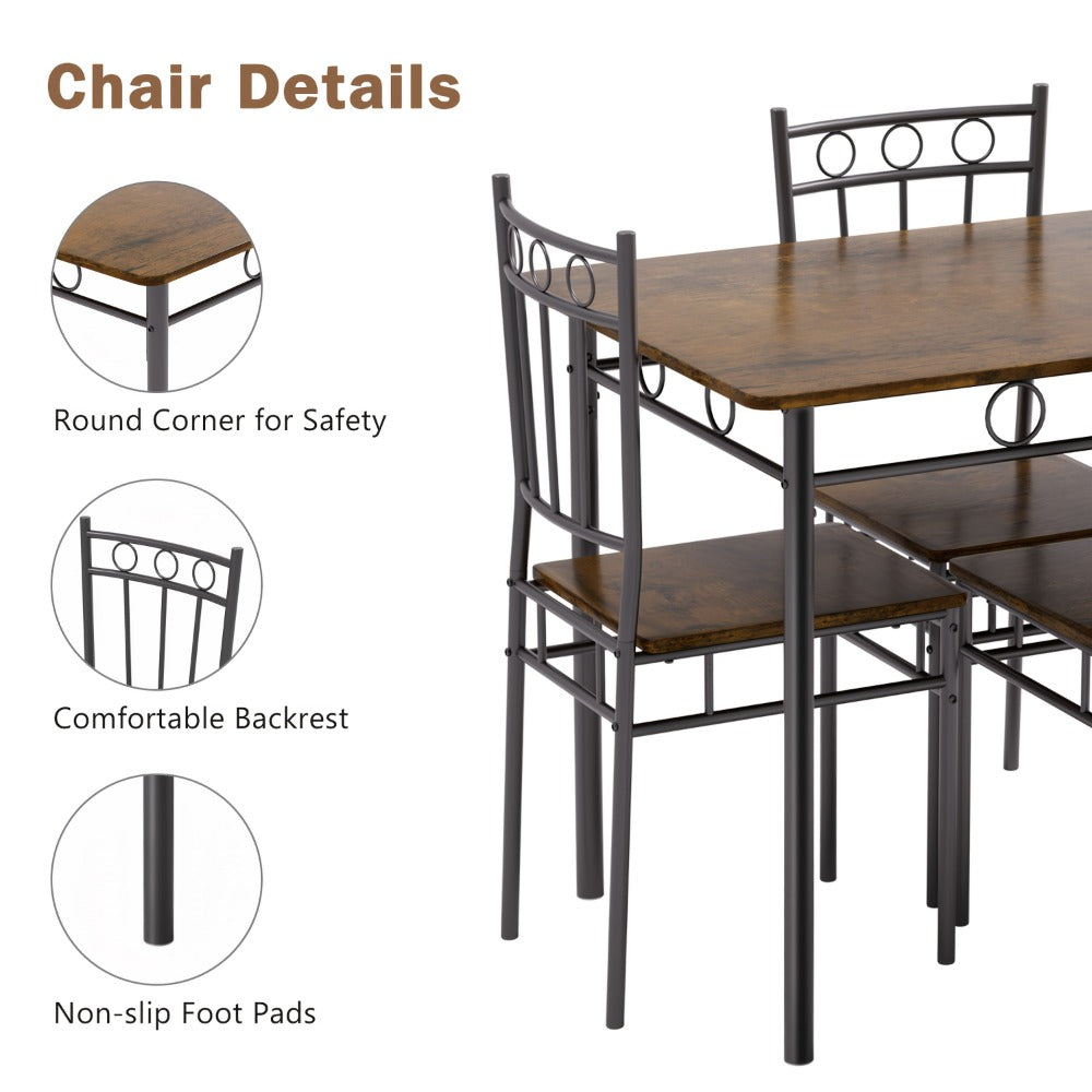 5-Piece Dining Table Set with Multiple Color Options for Kitchen detail image - detail view 9