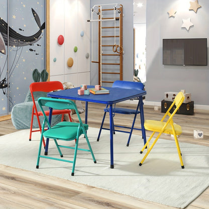 5-Piece Foldable Kids Table And Chair Set with Multiple Color Options for Kids' Room detail image - detail view 7