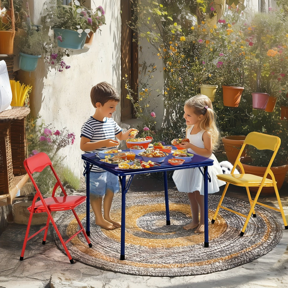 5-Piece Foldable Kids Table And Chair Set with Multiple Color Options for Kids' Room detail image - detail view 9
