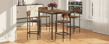 5-Piece Rectangular Dining Table Set for Kitchen and Home Office detail image - detail view 13