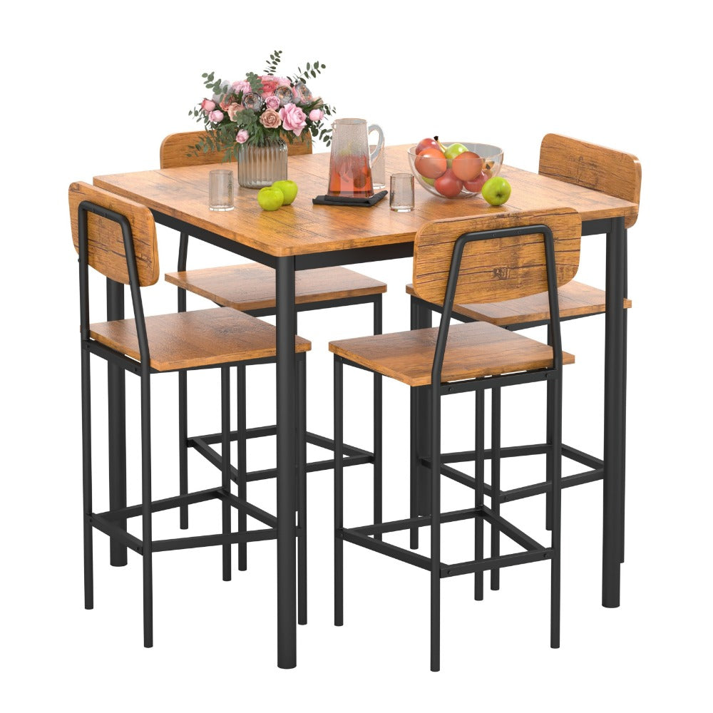 5-Piece Rectangular Dining Table Set for Kitchen and Home Office detail image - detail view 5