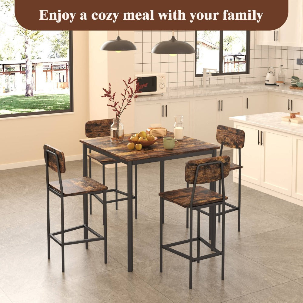 5-Piece Rectangular Dining Table Set for Kitchen and Home Office detail image - detail view 6