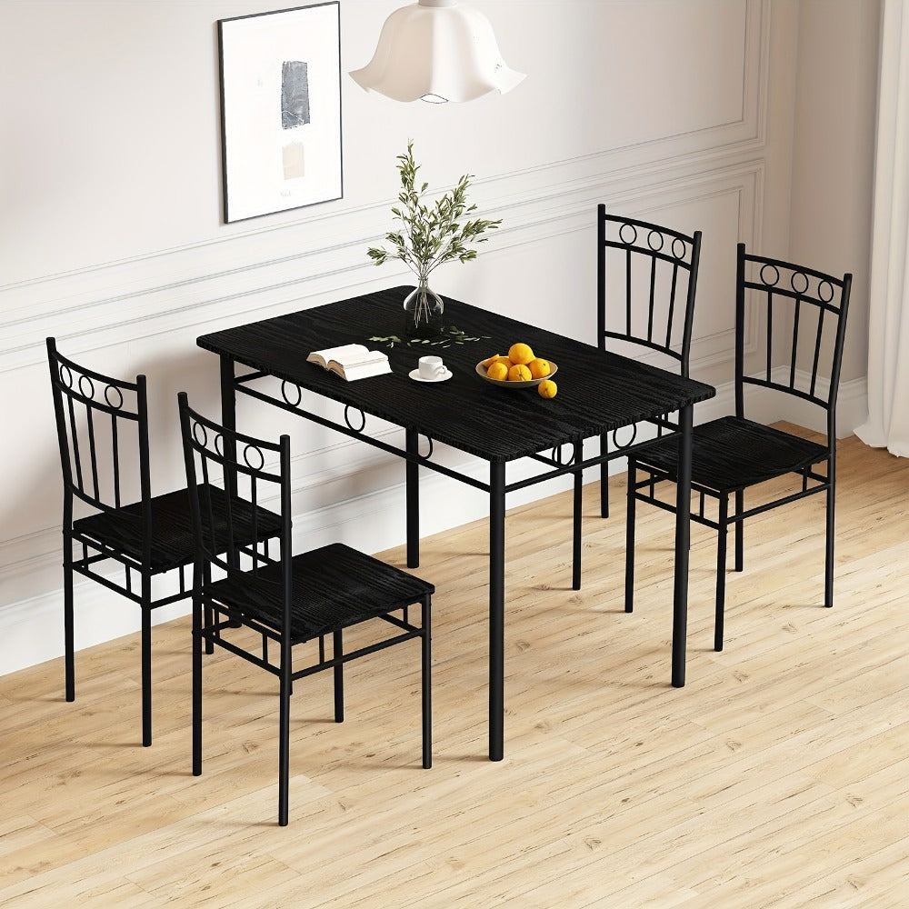 5-Piece Rectangular Dining Table Set with Solid Wood Construction for Kitchen detail image - detail view 4