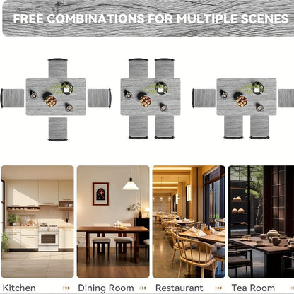 5-Piece Rectangular Dining Table Set with Solid Wood Construction for Kitchen detail image - detail view 6