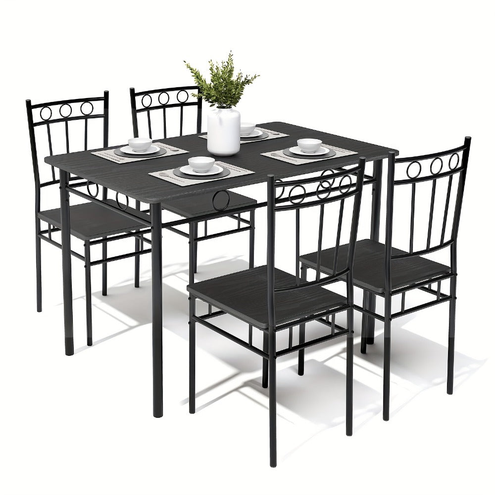 5-Piece Rectangular Dining Table Set with Solid Wood Construction for Kitchen detail image - detail view 9