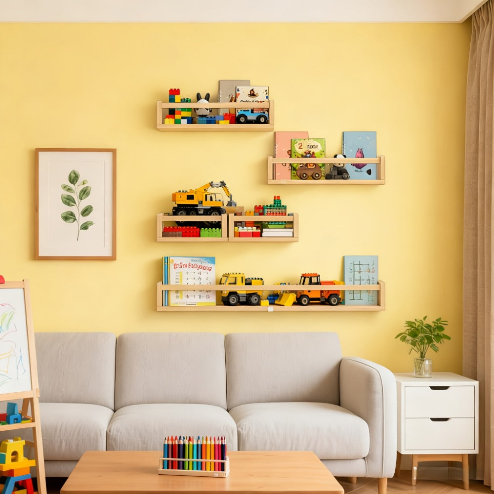 5-Piece Wall-Mounted Floating Wall Shelves for Nursery and Kids' Room detail image - detail view 10