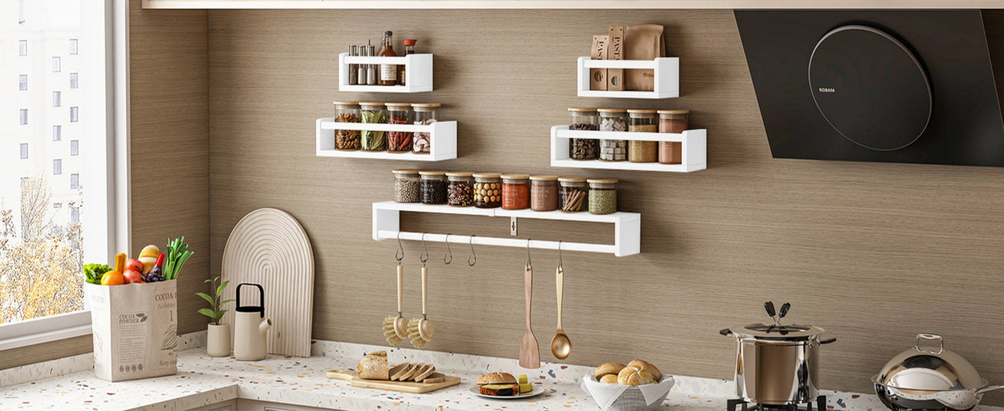 5-Piece Wall-Mounted Floating Wall Shelves for Nursery and Kids' Room detail image - detail view 12