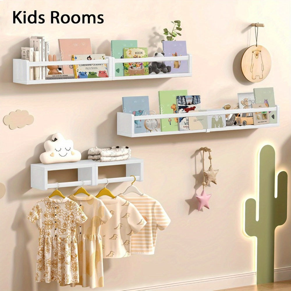 5-Piece Wall-Mounted Floating Wall Shelves for Nursery and Kids' Room detail image - detail view 7