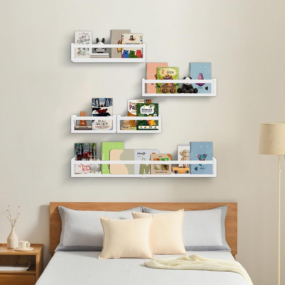 5-Piece Wall-Mounted Floating Wall Shelves for Nursery and Kids' Room detail image - detail view 8