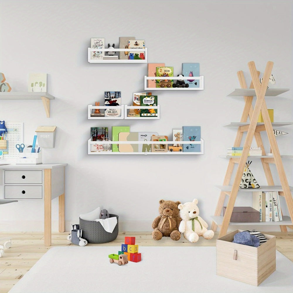5-Piece Wall-Mounted Floating Wall Shelves for Nursery and Kids' Room detail image - detail view 9