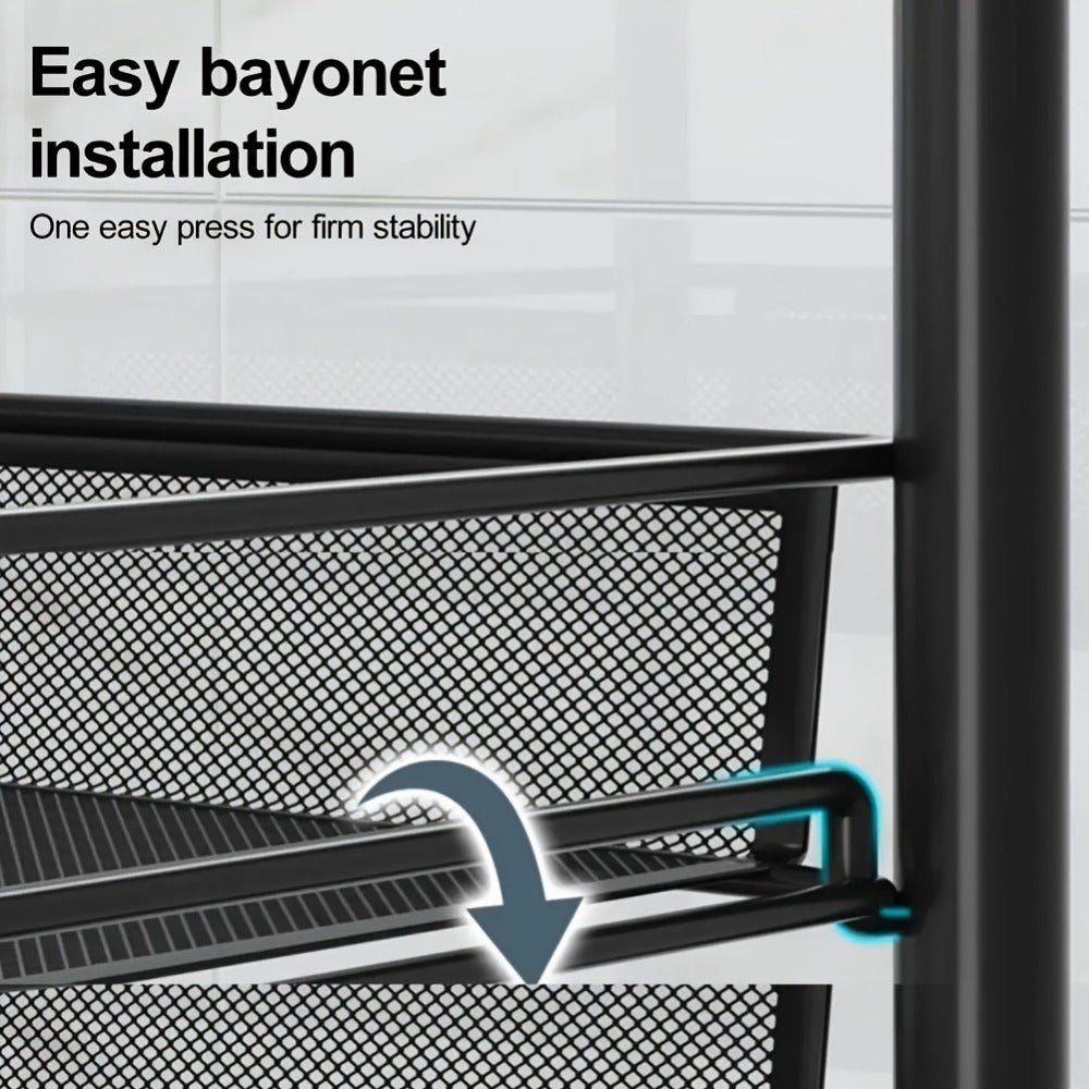5-Tier 360° Rotating Storage Cart with 360° Swivel for Bathroom detail image - detail view 11