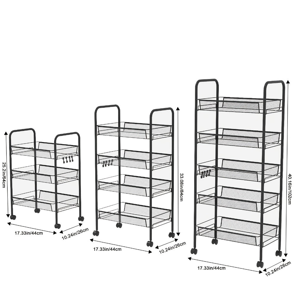 5-Tier 360° Rotating Storage Cart with 360° Swivel for Bathroom detail image - detail view 4