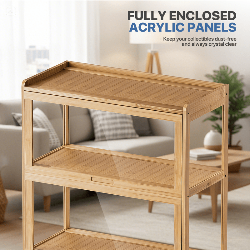 5-Tier Bamboo Display Cabinet for Kids' Room and Living Room detail image - detail view 6