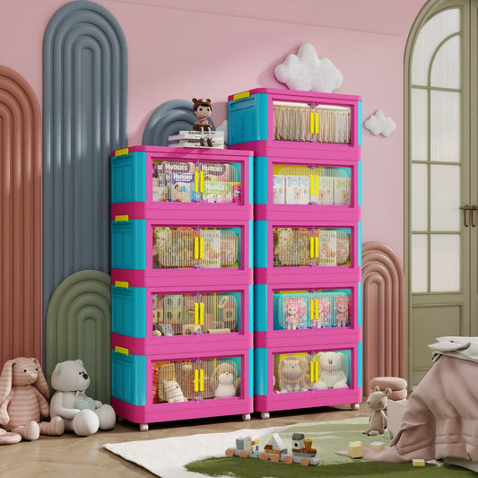 Storage Organizer, Foldable Rolling 4 & 5 Tier with 360° Wheels & Magnetic Closure shown in the main product view