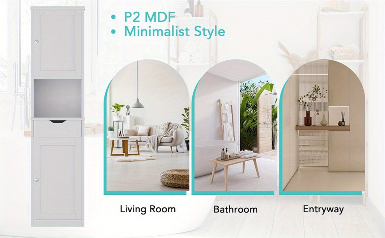 5-Tier Freestanding Bathroom Storage Cabinet, Freestanding Storage Cupboard detail image - detail view 16