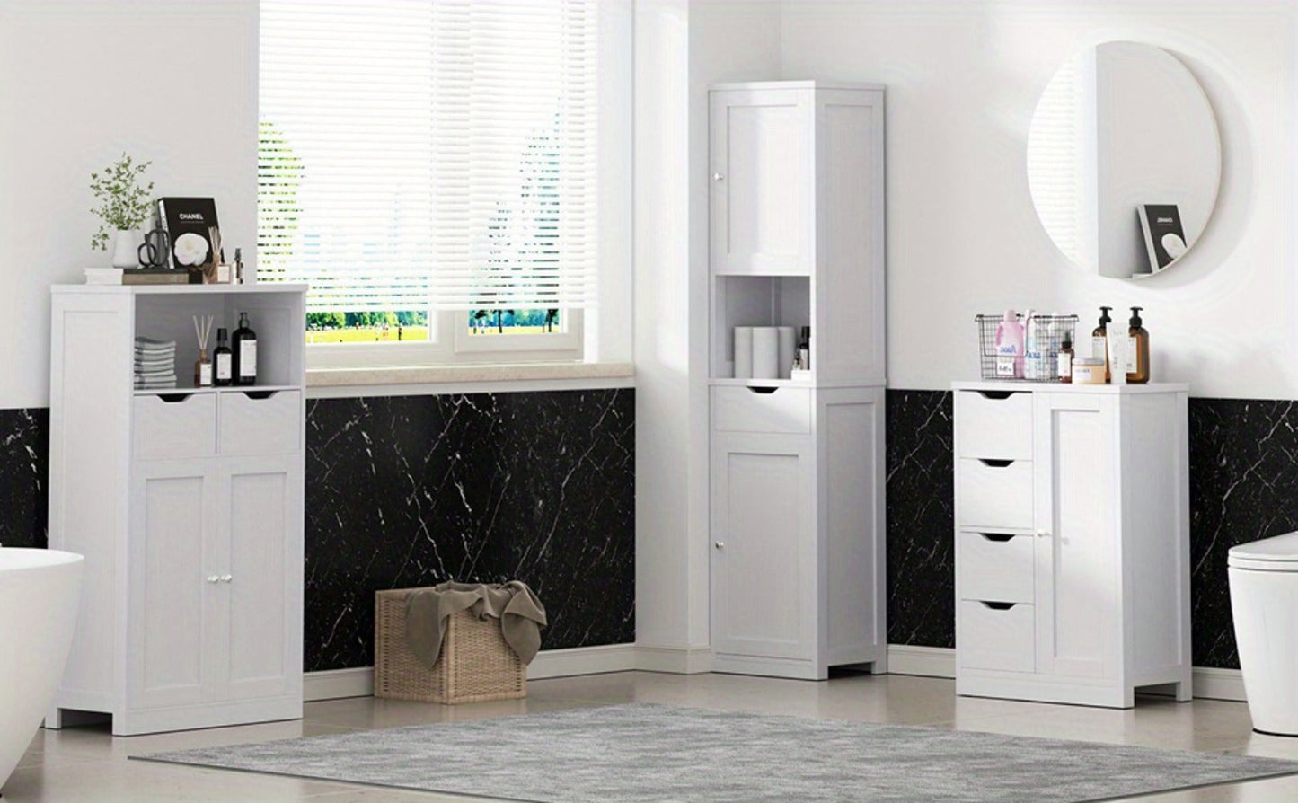 5-Tier Freestanding Bathroom Storage Cabinet, Freestanding Storage Cupboard detail image - detail view 17