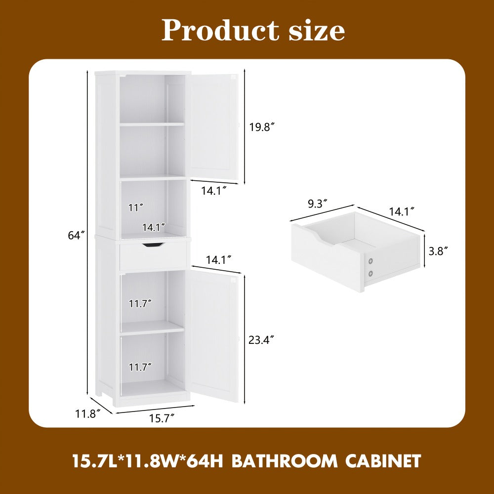 5-Tier Freestanding Bathroom Storage Cabinet, Freestanding Storage Cupboard detail image - detail view 4