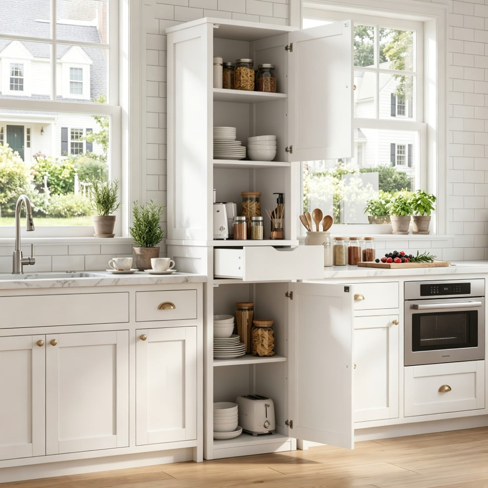 5-Tier Freestanding Bathroom Storage Cabinet, Freestanding Storage Cupboard detail image - detail view 6