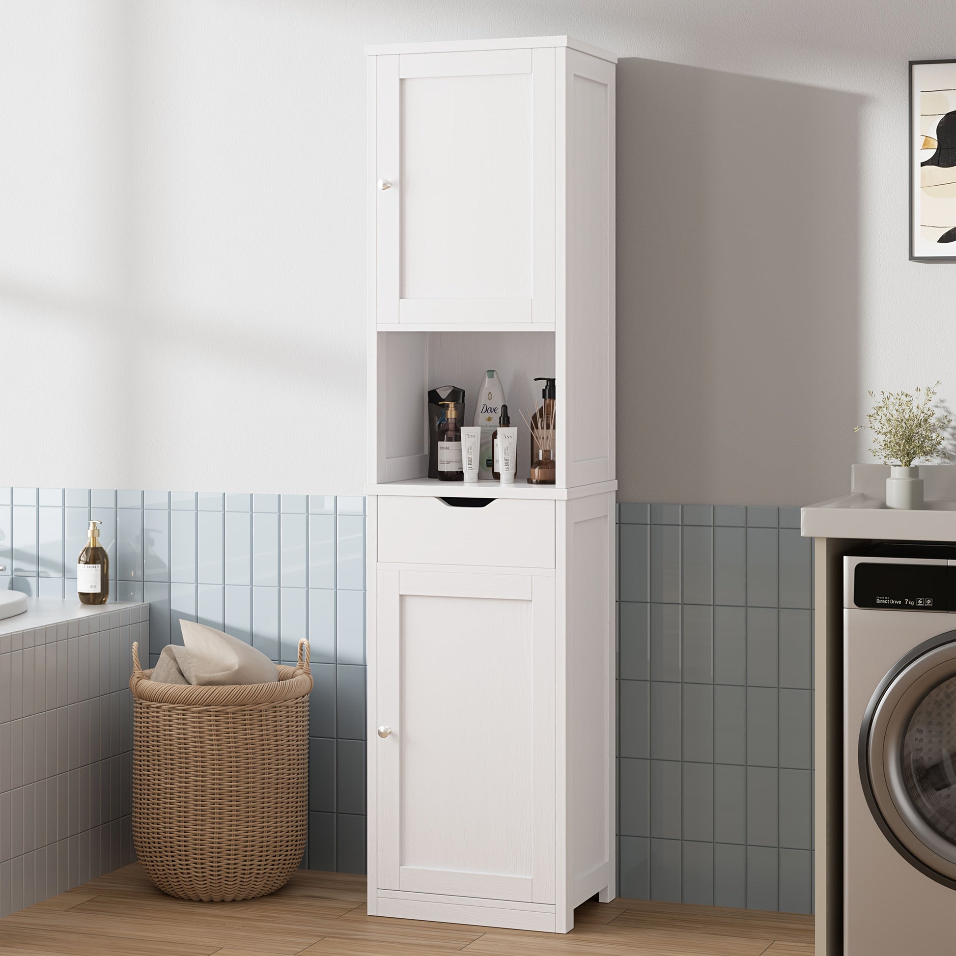 Storage Cabinet shown in the White option