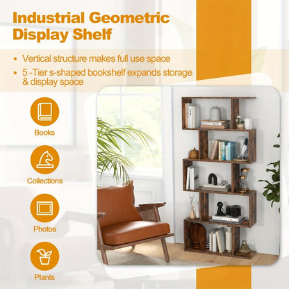 5-Tier Freestanding Bookcase with Multiple Color Options for Living Room detail image - detail view 12