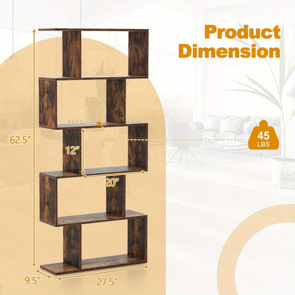 5-Tier Freestanding Bookcase with Multiple Color Options for Living Room detail image - detail view 4