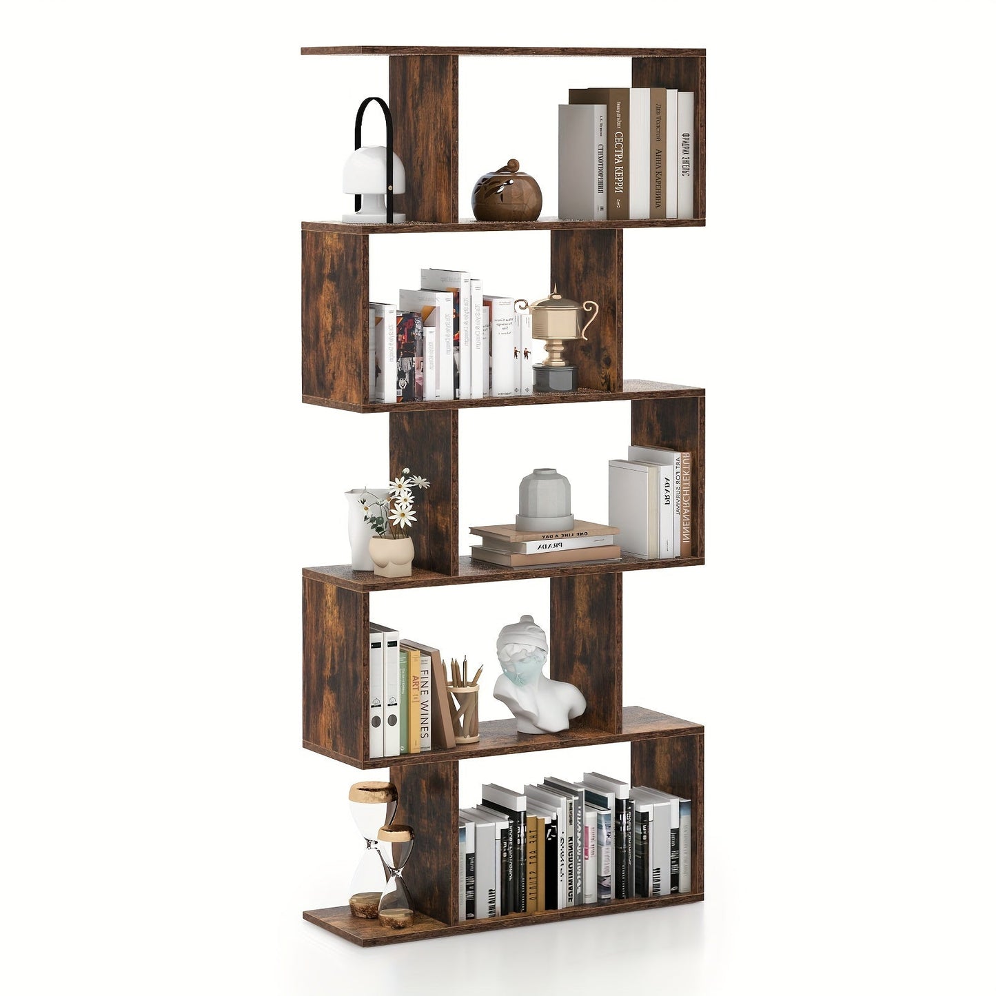Bookcase shown in the Rustic Brown option