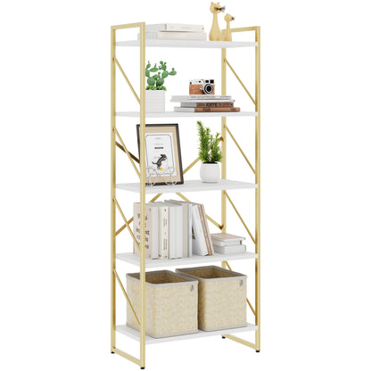 Bookshelf shown in the white golden option