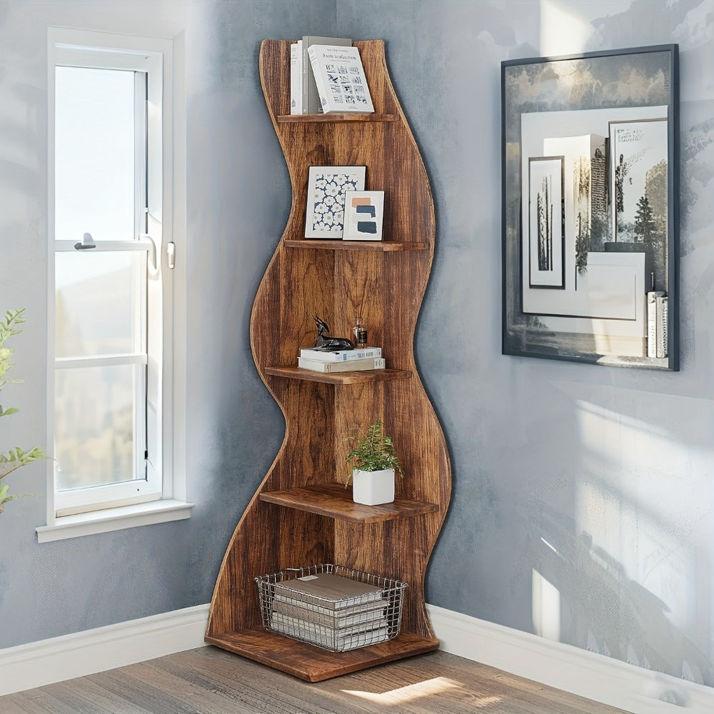 5-Tier Freestanding Corner Shelf for Living Room and Bedroom detail image - detail view 10
