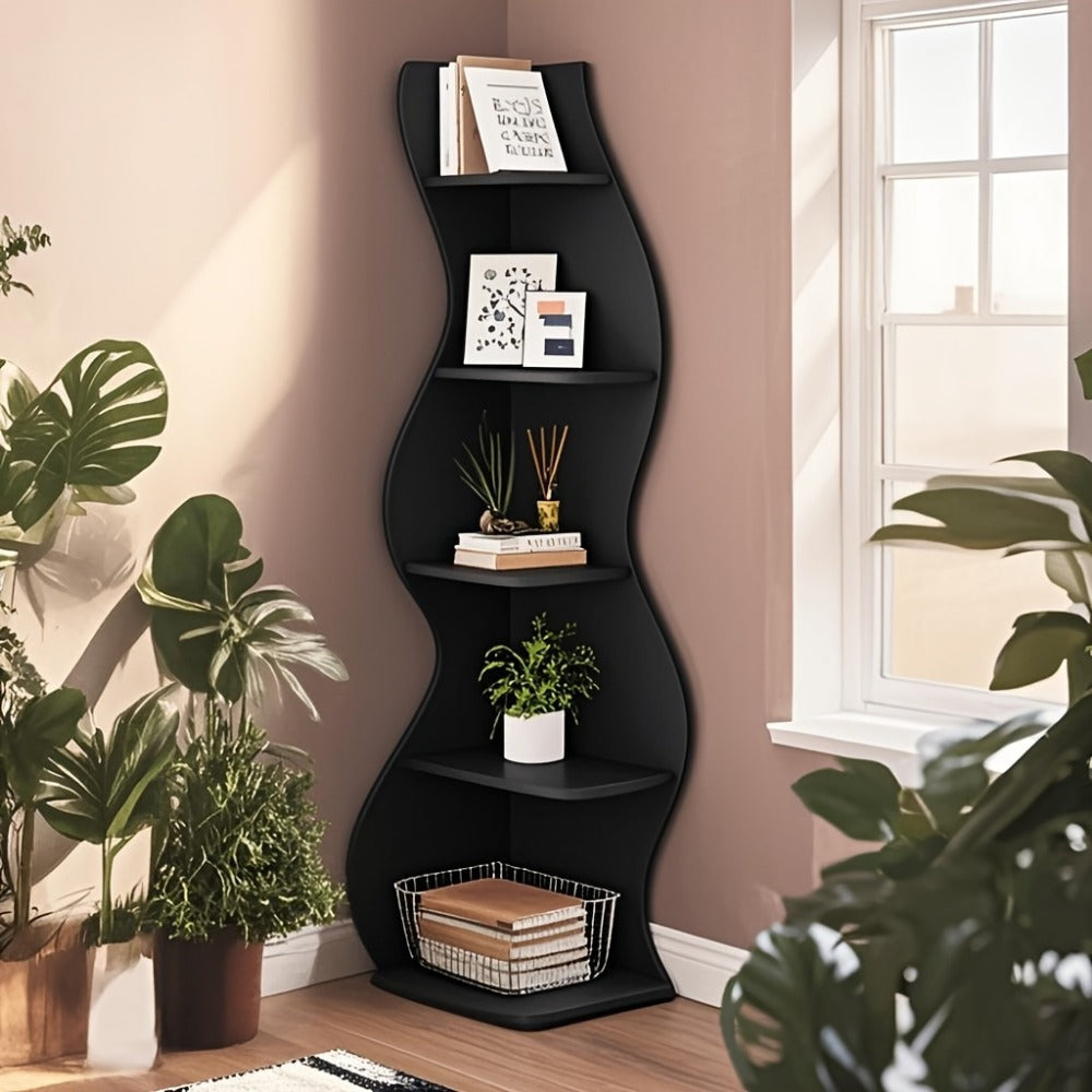 5-Tier Freestanding Corner Shelf for Living Room and Bedroom detail image - detail view 11