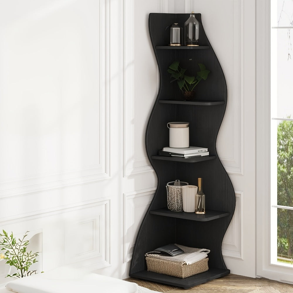 5-Tier Freestanding Corner Shelf for Living Room and Bedroom detail image